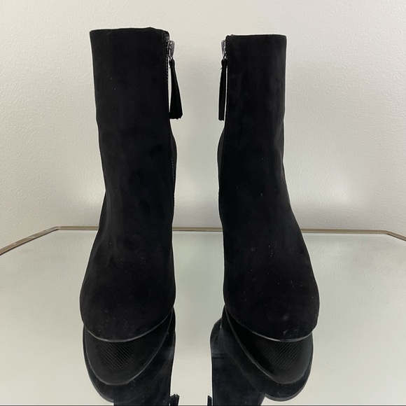 ZARA Black Faux Suede Stiletto Ankle Bootie Heels NEW - Picture 3 of 12